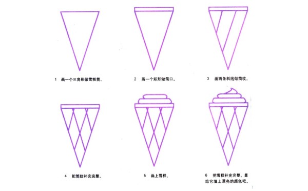 How to draw simple strokes of ice cream cone