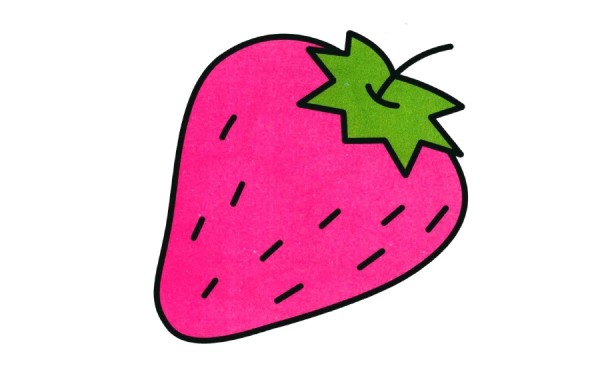 Tempting little strawberry simple drawing coloring work