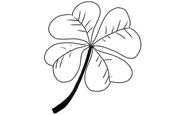 How to draw a four-leaf clover