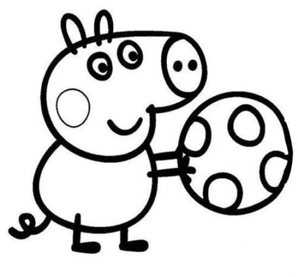 Childrens simple drawing pictures of Peppa Pig