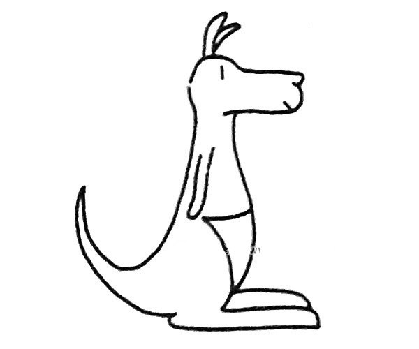 A set of cute cartoon kangaroo simple drawing pictures