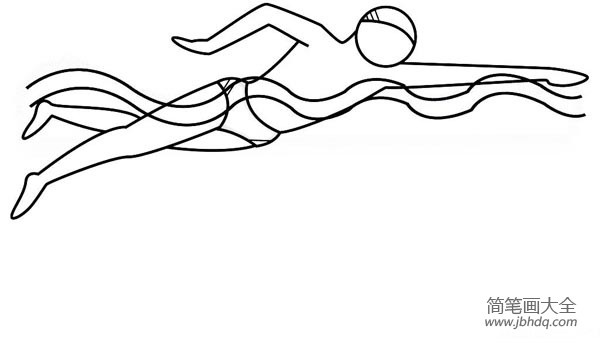 Simple strokes of sports and swimming works