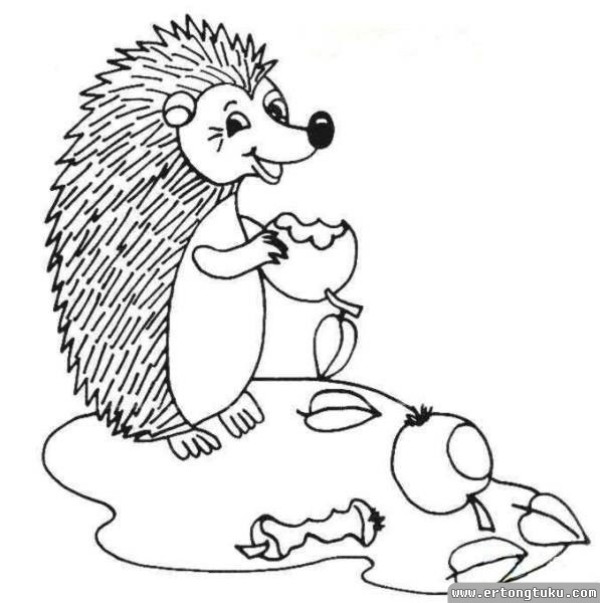 Naughty little hedgehog simple strokes