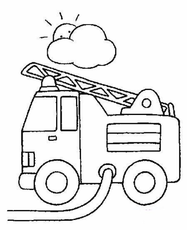 Fire truck simple drawing picture