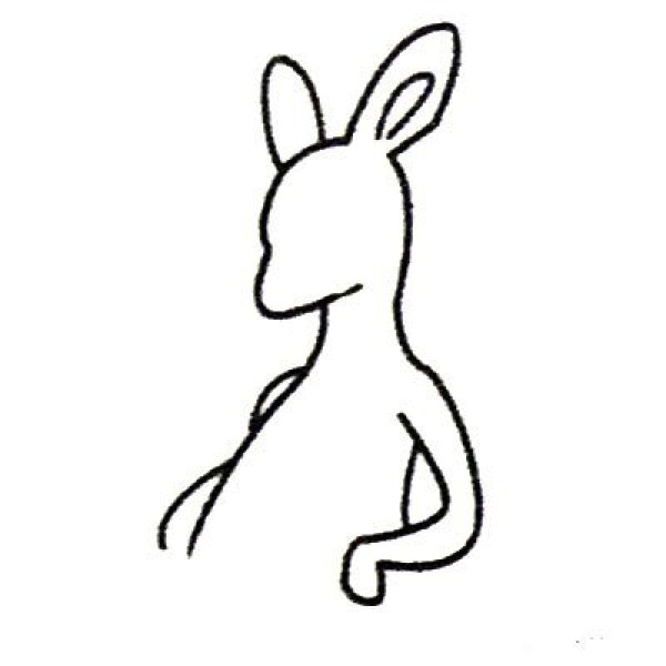 Complete collection of kangaroo simple strokes and drawing steps