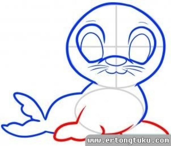 How to draw a baby seal with simple strokes