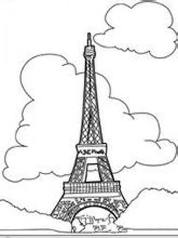 Simple drawing picture of Eiffel Tower in Paris