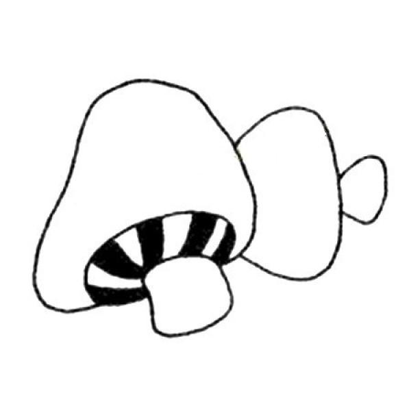 A set of simple mushroom sketch pictures