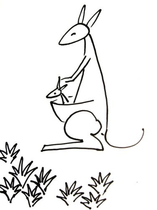 How to draw a kangaroo in simple strokes