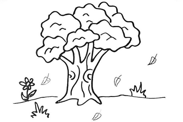 How to draw a big banyan tree in simple strokes