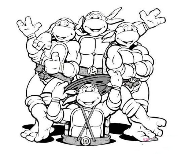 Childrens Teenage Mutant Ninja Turtles Simple Drawing Pictures