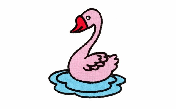 Simple drawing method of pink swan