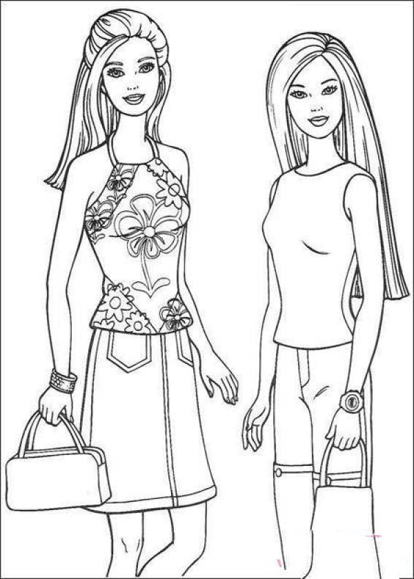 Elementary School Fashion Barbie Girl Simple Drawing Picture