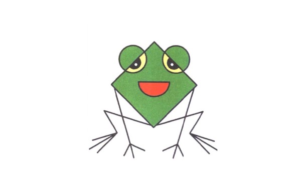 Simple step-by-step tutorial on how to draw a square frog