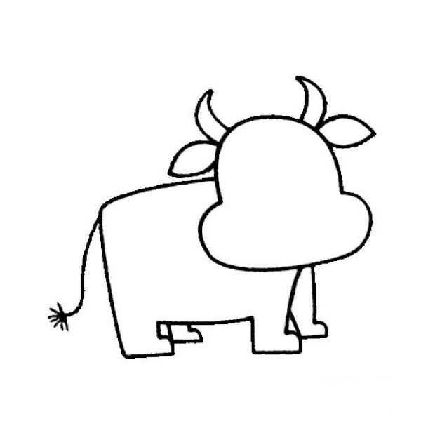 Cow simple drawing examples and steps