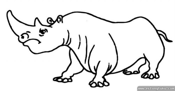 Rhinoceros simple drawing tutorial: tall rhinoceros