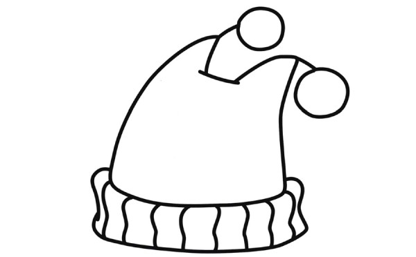 Simple drawing of winter woolen hat