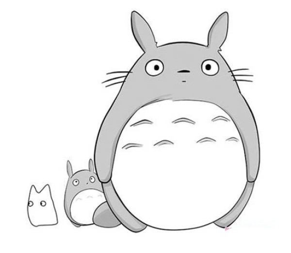 Simple drawing pictures of big and small chinchillas