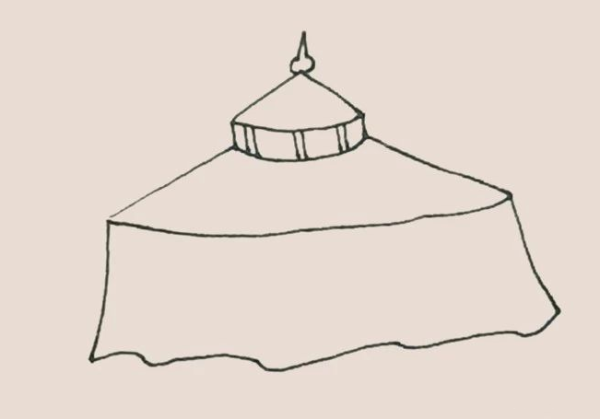 Simple drawing of yurt