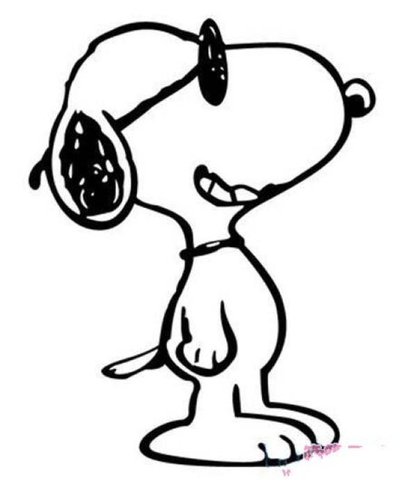 Childrens side profile picture of Snoopy