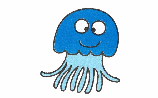 How to draw cartoon jellyfish in simple strokes