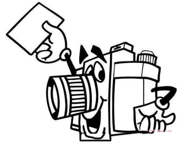 Childrens cute camera simple drawing picture