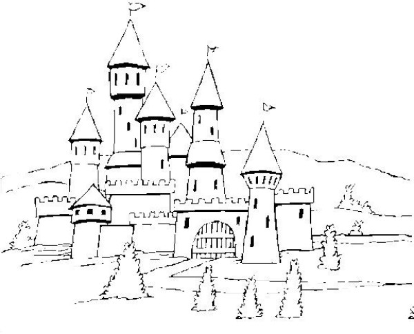 Architectural Pictures Beautiful Castle Simple Drawing Pictures