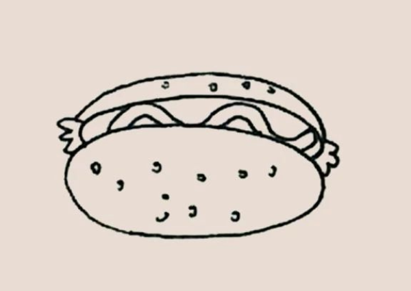 Simple drawing of hot dog