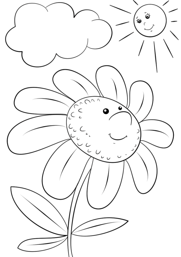 Cartoon chrysanthemum simple strokes