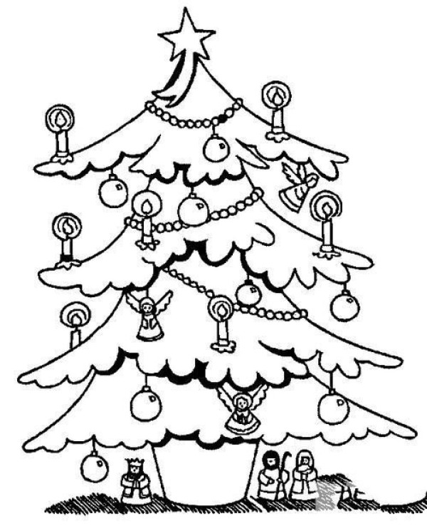 Complete collection of simple strokes of exquisite Christmas trees