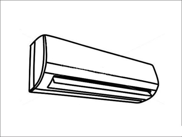 Simple drawing of air conditioner