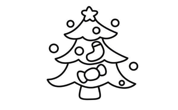 Simple drawing of Christmas tree