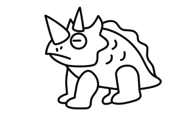 Handsome triceratops simple coloring method