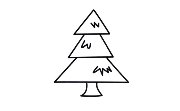 A simple coloring work of a tall and tall pine tree