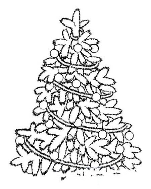 Foreign Christmas tree simple drawing pictures