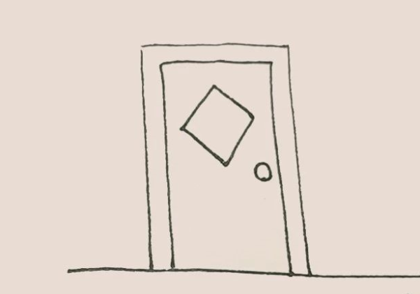 Simple drawing door