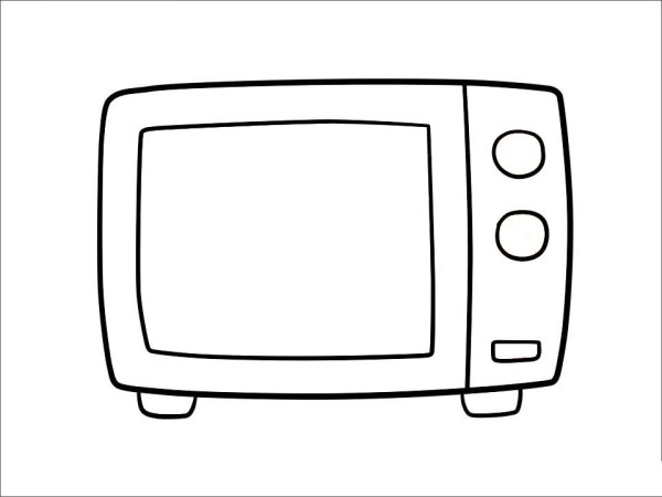 How to draw a microwave oven