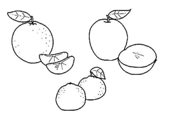 Simple drawing pictures of delicious fruits