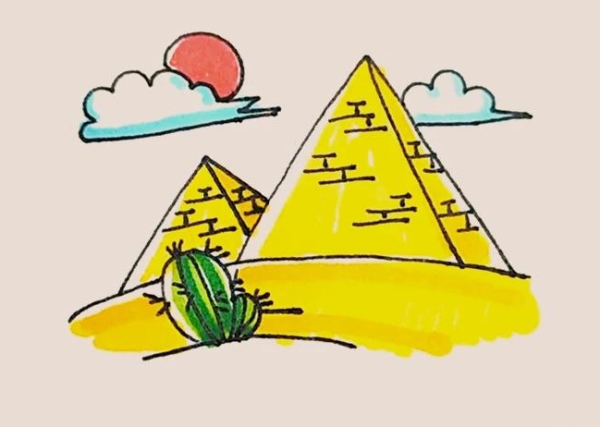 Simple drawing of pyramid