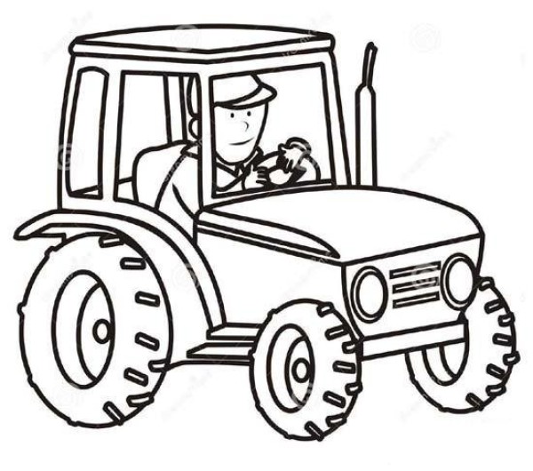 Simple drawing of tractor