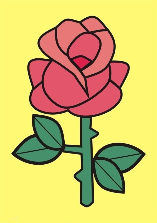 Red rose simple strokes picture