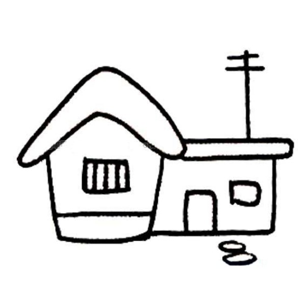 Simple drawing of a small country house