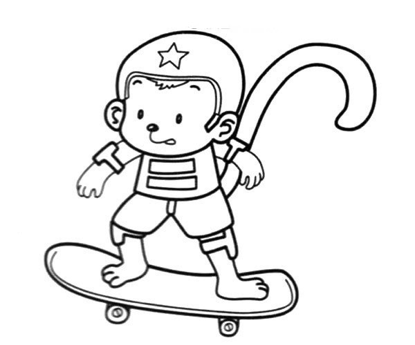 Monkey skateboarding