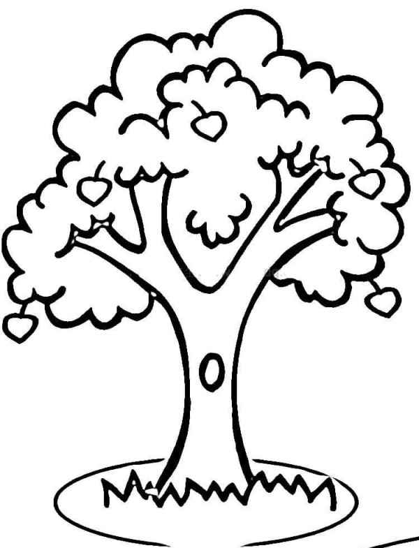 Simple drawing of apple tree