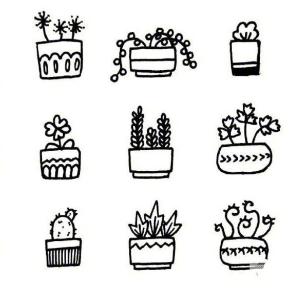 81 beautiful simple drawing pictures of potted plants