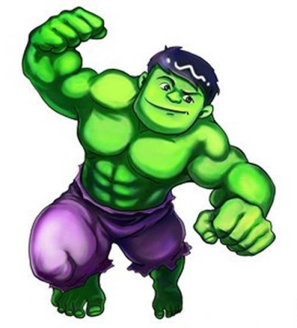 Childrens cute colorful Hulk simple drawing picture