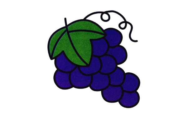 Simple strokes of purple grapes