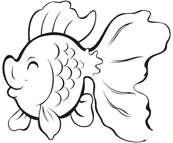 Happy clownfish simple drawing