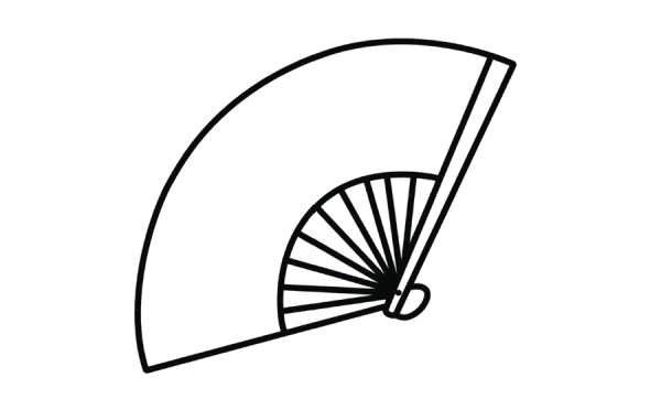 Simple drawing of yellow ancient fan