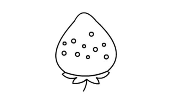 Childrens simple drawing of strawberry fruit